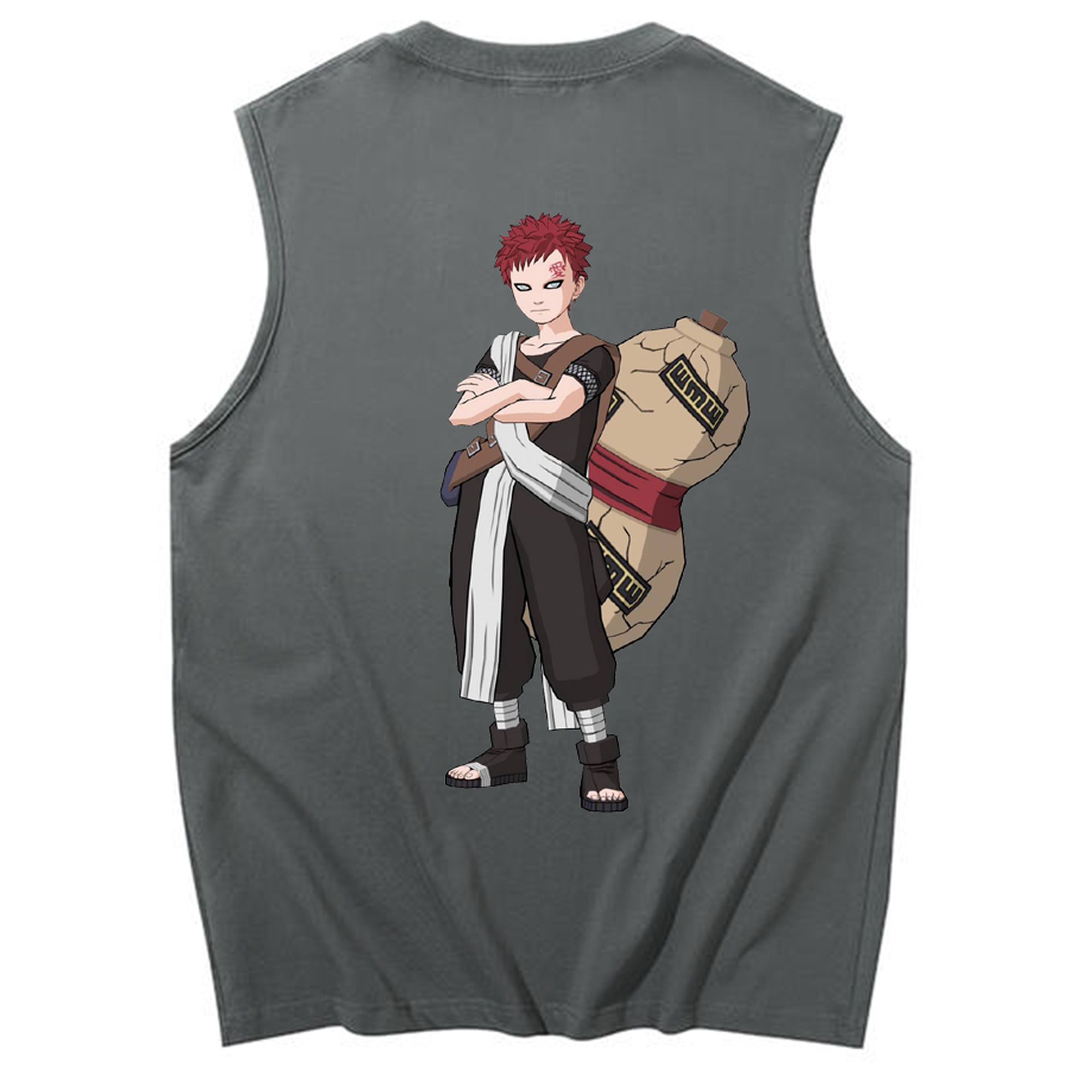 （画像用） NARUTO -ナルト- ガアラ Gaara コットン100％タンクトップ（背面プリント）